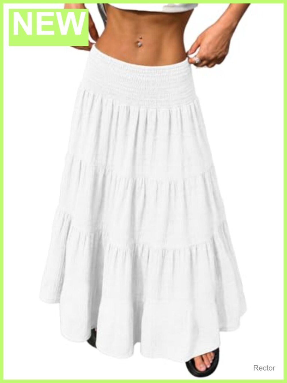 Women's Boho Tiered Maxi Skirt Lightweight Flowy A-Line Summer Vacation